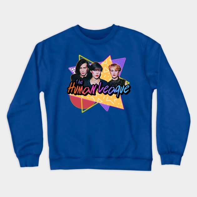 The Human League :: 80s Retro Style Design Crewneck Sweatshirt by darklordpug